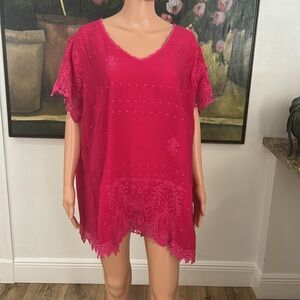 Johnny Was hot pink top